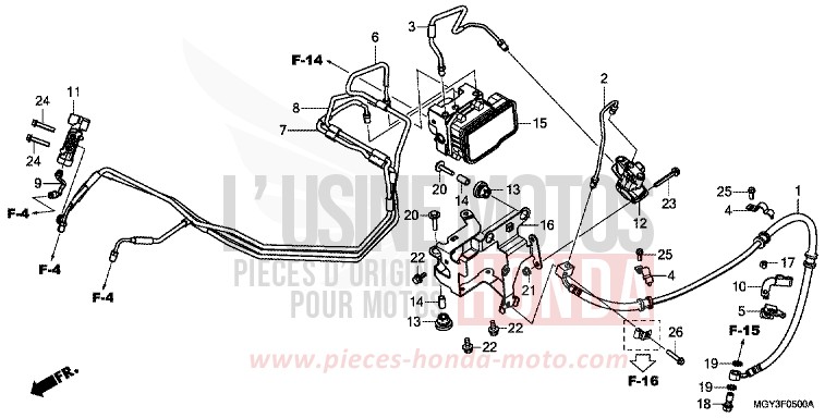 MODULATEUR ABS de VFR800X "Crossrunner" MAT GUNPOWDER BLACK METALLIC (NH436) 2013